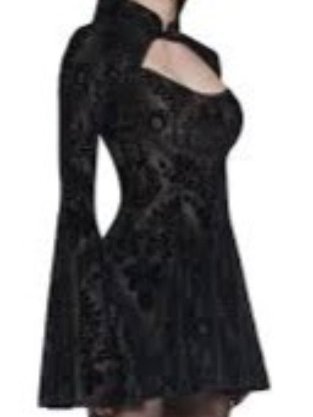 Widow Dollskill 2 Piece Lace Vampire Whimsigoth Dress Women 1X Black NEW
